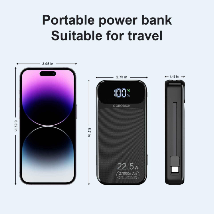 Batterie Externe 27.000mAh avec Cable