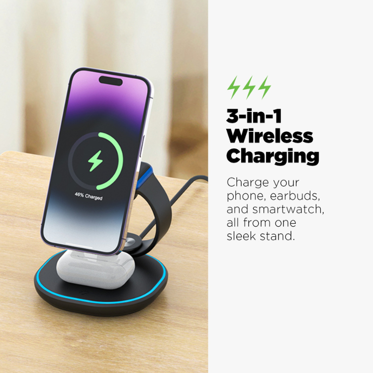 AmpNergy MagStance 3-en-1 Support de recharge sans fil