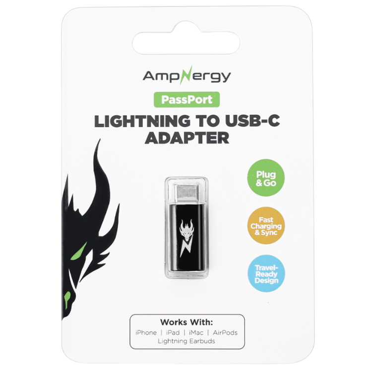 AmpNergy Passport Adaptateur Lightning vers USB-C