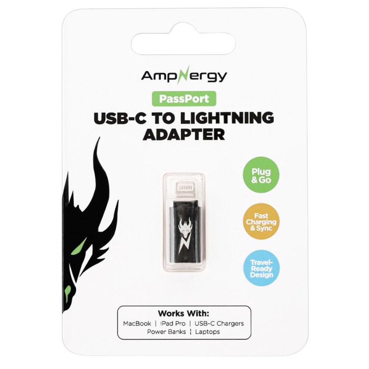 AmpNergy Passport Adaptateur USB-C vers Lightning