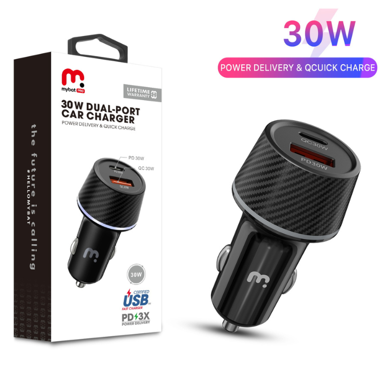 MyBat Pro Chargeur voiture double port Ultra rapide 30w