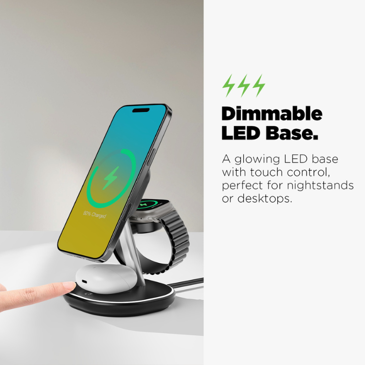 AmpNergy MagStance 3-en-1 Support de recharge sans fil