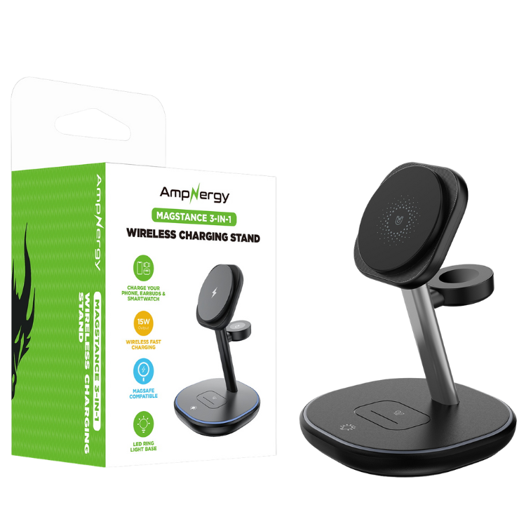 AmpNergy MagStance 3-en-1 Support de recharge sans fil
