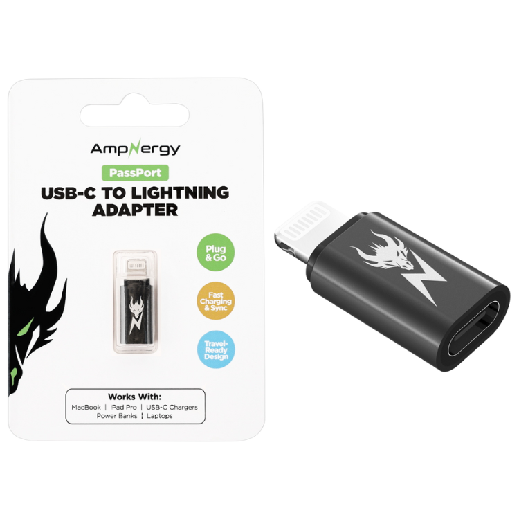 AmpNergy Passport Adaptateur USB-C vers Lightning
