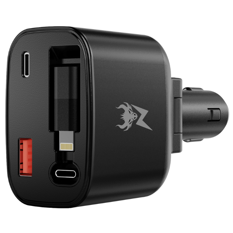 AmpNergy Speedemon Chargeur voiture 4-en-1 câbles intégrés