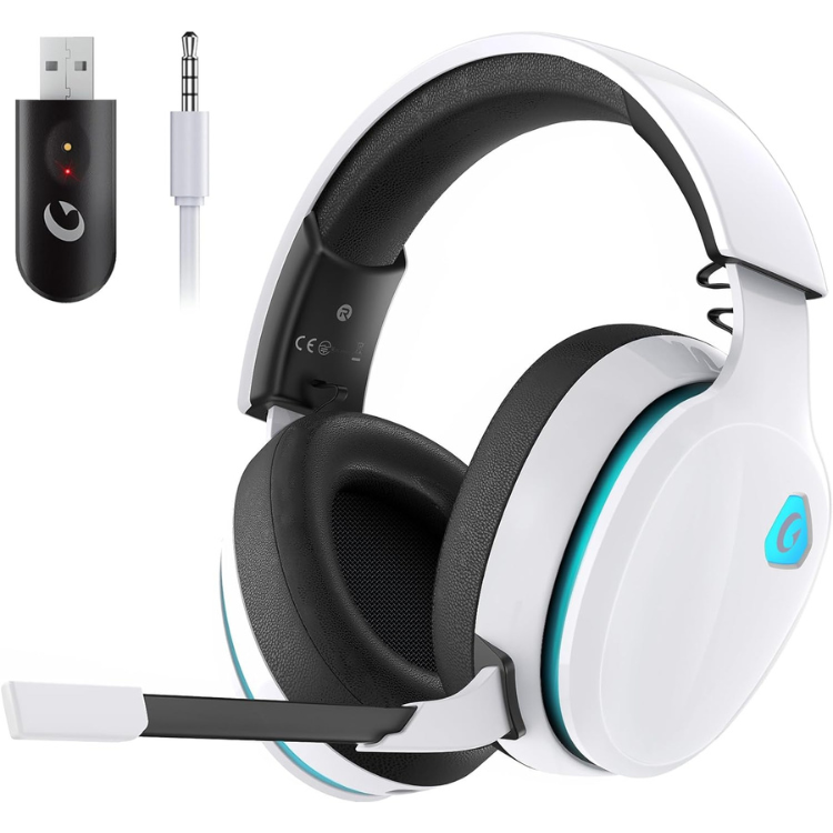 Gtheos Casque Gaming Sans Fil 2,4GHz pour PS5, PC, Switch