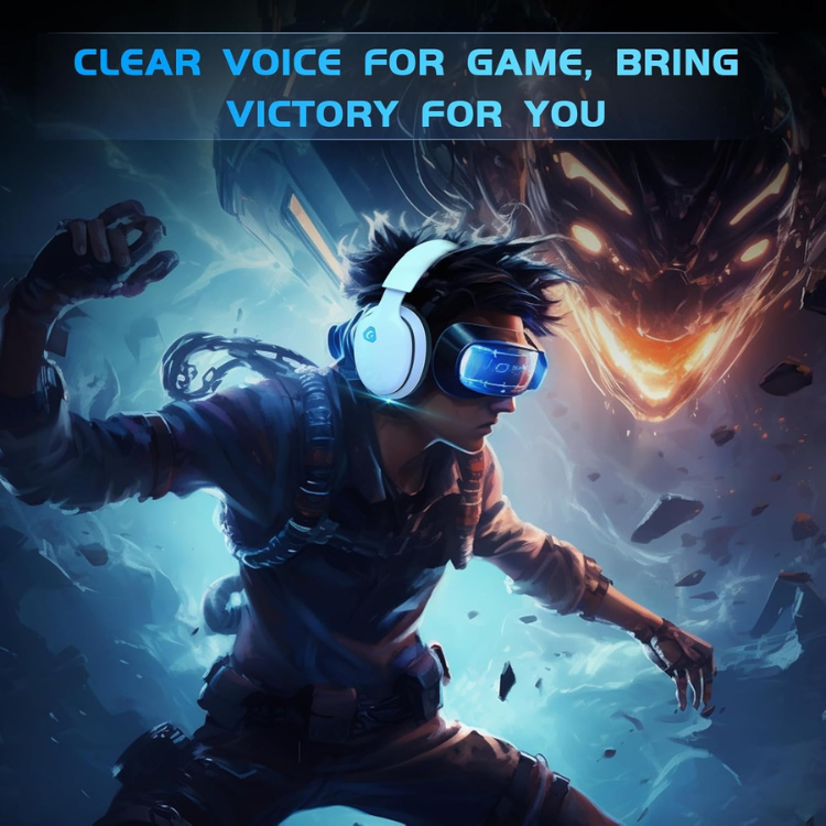 Gtheos Casque Gaming Sans Fil 2,4GHz pour PS5, PC, Switch