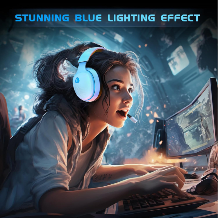 Gtheos Casque Gaming Sans Fil 2,4GHz pour PS5, PC, Switch