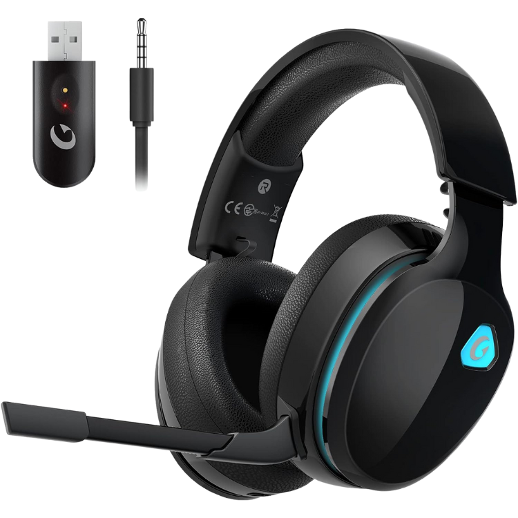 Gtheos Casque Gaming Sans Fil 2,4GHz pour PS5, PC, Switch