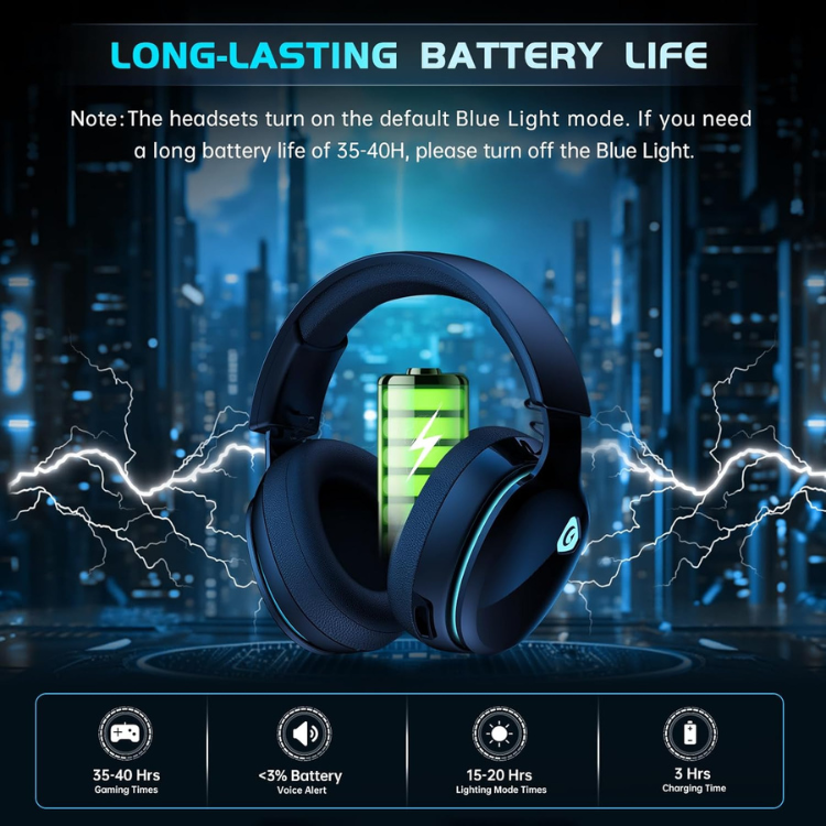 Gtheos Casque Gaming Sans Fil 2,4GHz pour PS5, PC, Switch