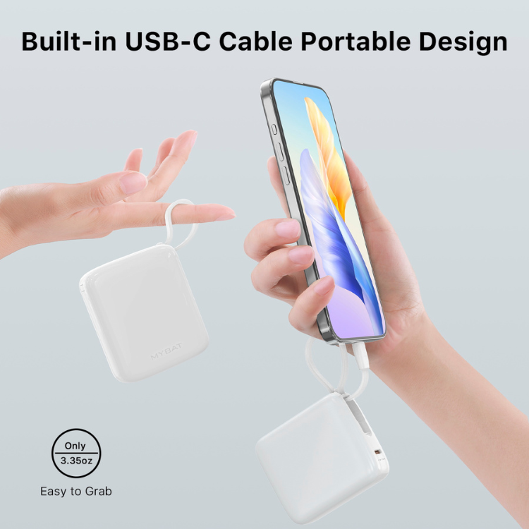 MyBat PowerLoop Batterie externe 10000mAh avec câble USB-C intégré