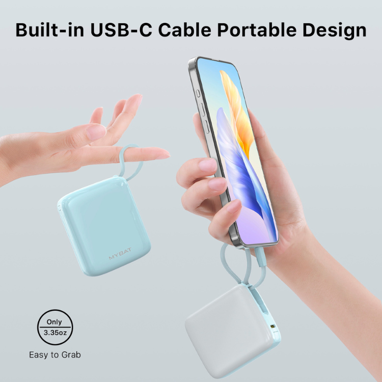 MyBat PowerLoop Batterie externe 10000mAh avec câble USB-C intégré