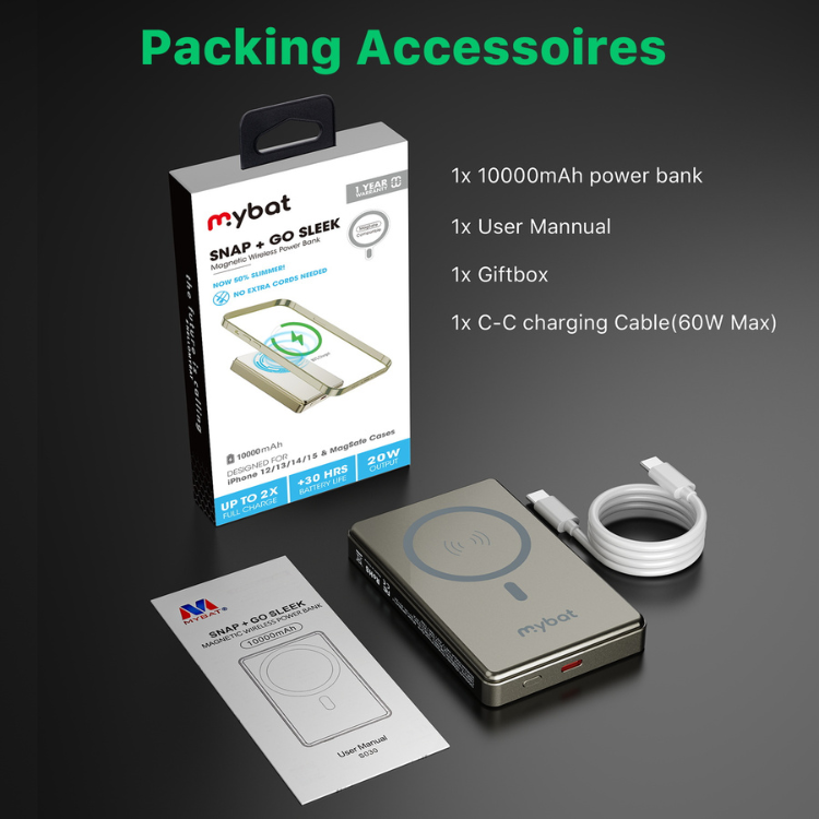 Mybat Snap+Go Batterie externe Magsafe 10000mAh