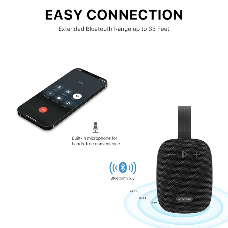 MyBat Pro Hook Portable Wireless Speaker - Black