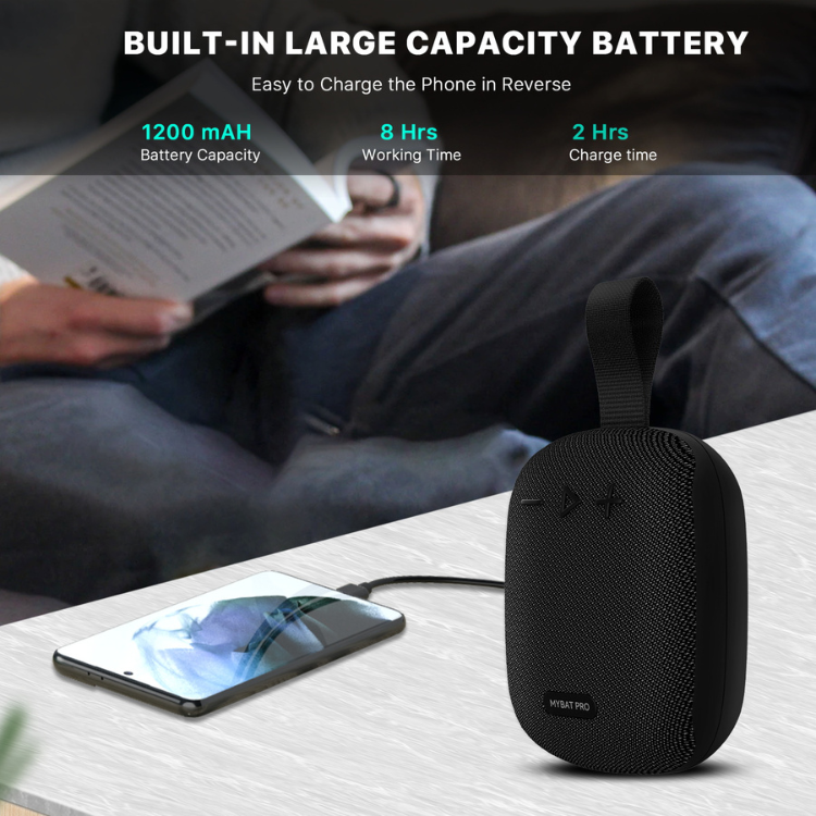 MyBat Pro Hook Portable Wireless Speaker - Black