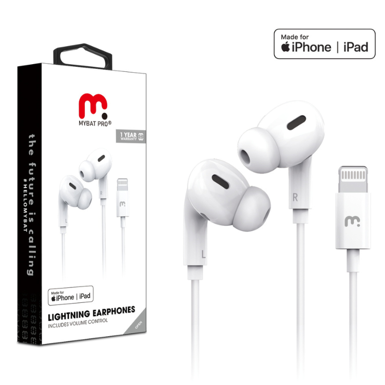 MyBat Pro Écouteurs filaires Lightning blancs iPhone