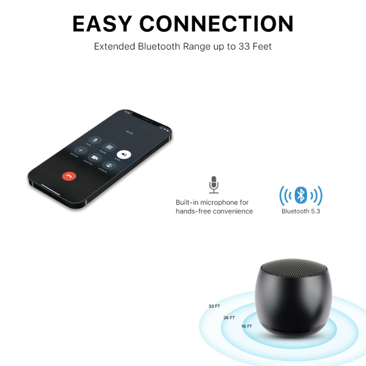 MyBat Pro Palm Mini Portable Wireless Speaker - Black