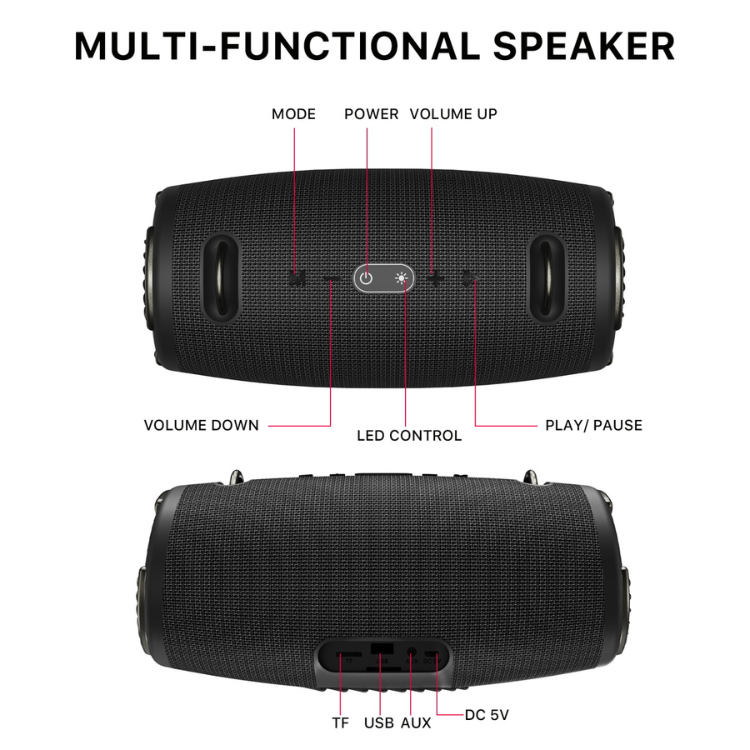 MyBat Pro Vibebuddy Plus Portable Wireless Speaker - Black