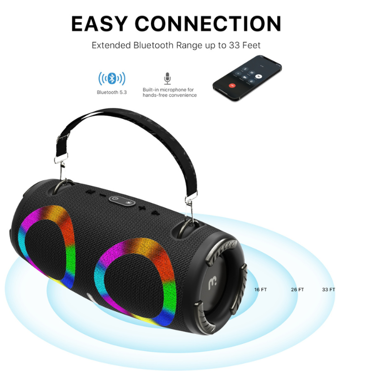 MyBat Pro Vibebuddy Plus Portable Wireless Speaker - Black