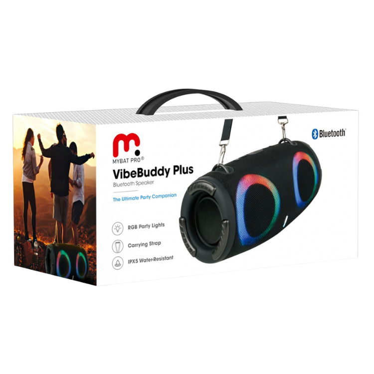 MyBat Pro Vibebuddy Plus Portable Wireless Speaker - Black