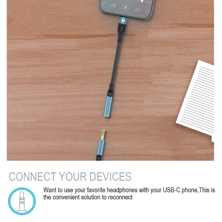 MyBat Adapteur USB-C vers Audio 3,5 mm