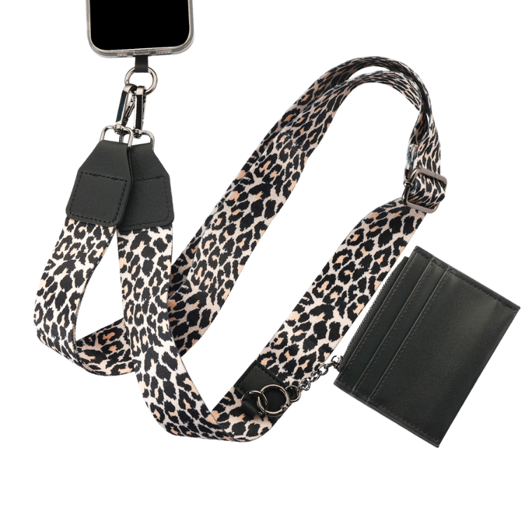 MyBat Sangle bandoulière léopard + porte-cartes