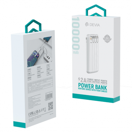 BATTERIE EXTERNE UNIVERSEL- 4 CABLES - 10000 mAh